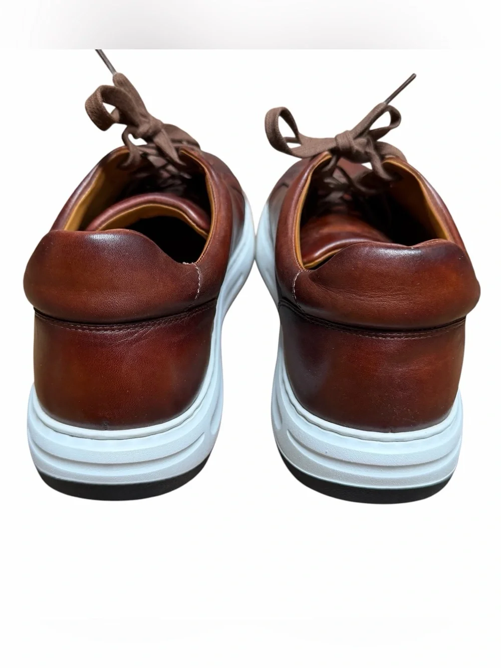 Magnanni Serino Leather Sneakers Shoes Men’s Size 11.5 Cognac Brown Retail $525 - Picture 8 of 14